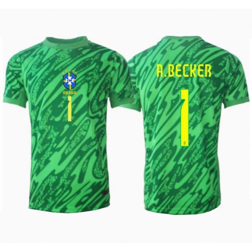 Brasilien Alisson Becker #1 Målvakt Replika Hemmatröja Copa America 2024 Kortärmad
